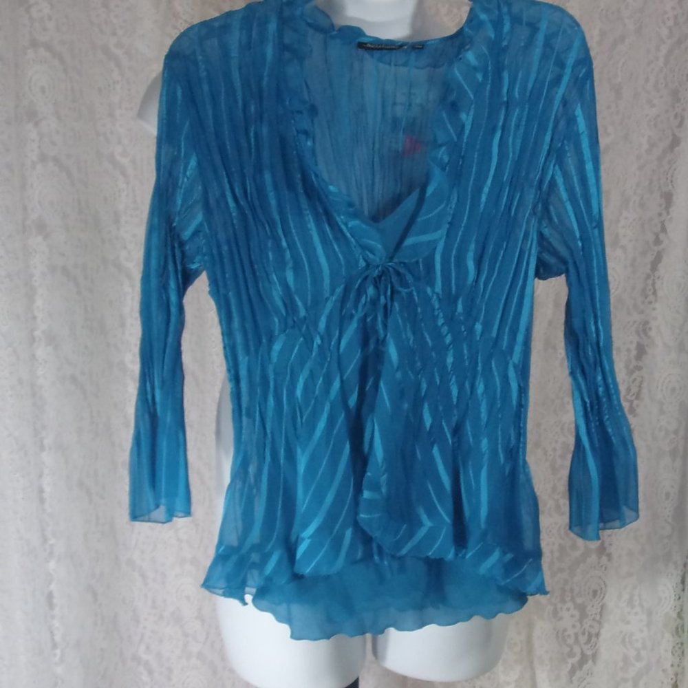 Notations Jacket Camisole Set Blue NWT Size L